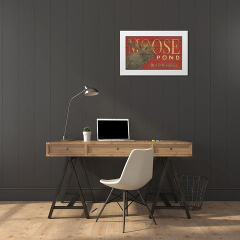 Moose Pond White Modern Wood Framed Art Print by Marrott, Stephanie