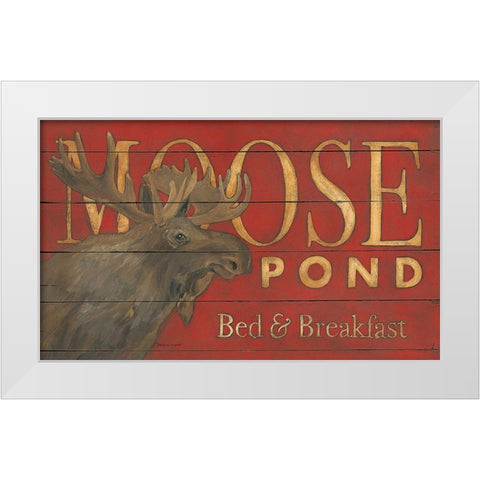 Moose Pond White Modern Wood Framed Art Print by Marrott, Stephanie