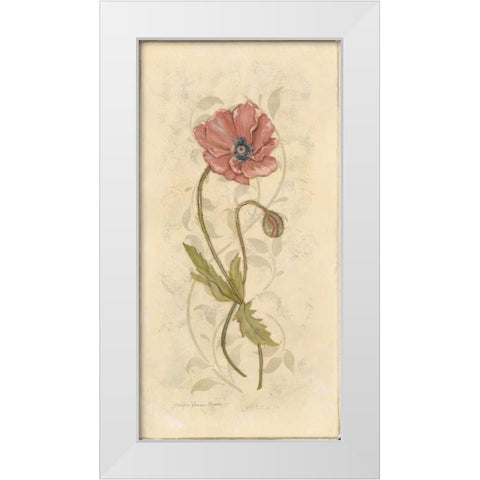 Poppy I White Modern Wood Framed Art Print by Marrott, Stephanie