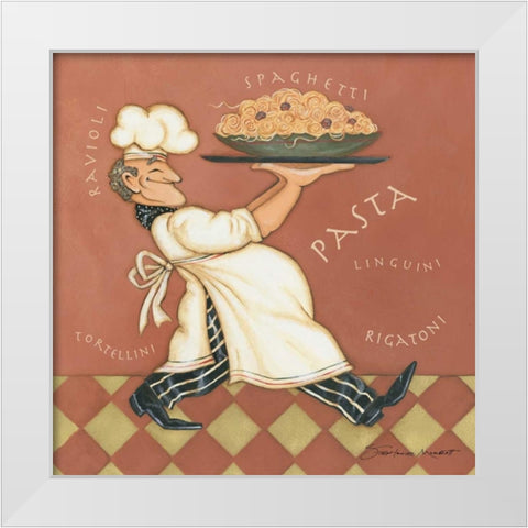 Pasta Chef White Modern Wood Framed Art Print by Marrott, Stephanie