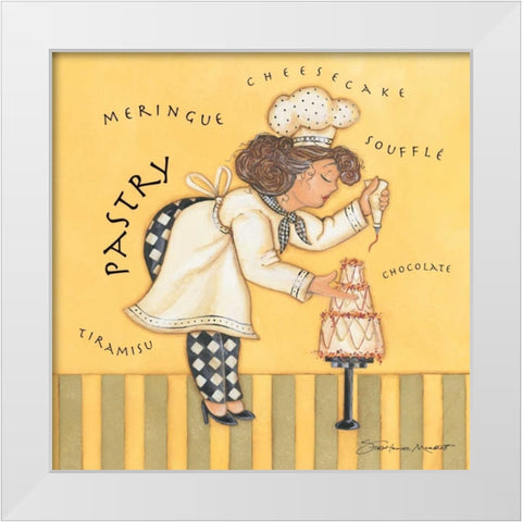 Pastry Chef White Modern Wood Framed Art Print by Marrott, Stephanie