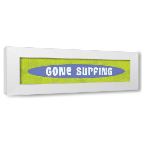 Gone Surfing White Modern Wood Framed Art Print by Marrott, Stephanie