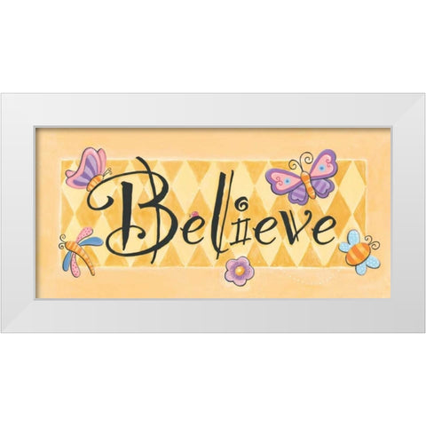 Believe White Modern Wood Framed Art Print by Marrott, Stephanie