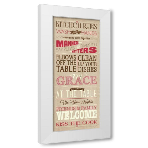 Kitchen Rules White Modern Wood Framed Art Print by Marrott, Stephanie
