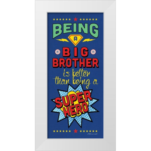 Big Brother White Modern Wood Framed Art Print by Marrott, Stephanie
