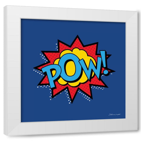 POW! White Modern Wood Framed Art Print by Marrott, Stephanie