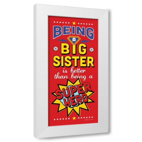 Big Sister White Modern Wood Framed Art Print by Marrott, Stephanie