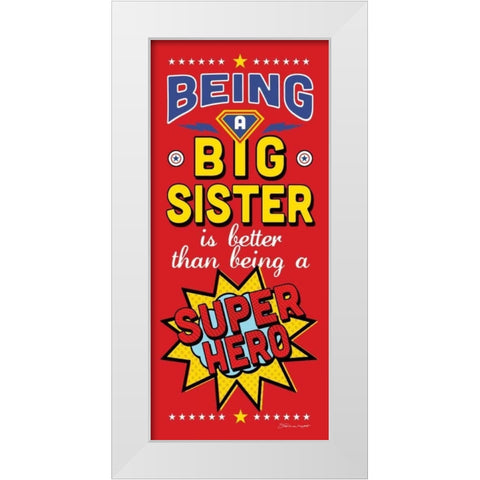 Big Sister White Modern Wood Framed Art Print by Marrott, Stephanie