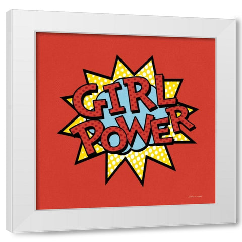 Girl Power White Modern Wood Framed Art Print by Marrott, Stephanie