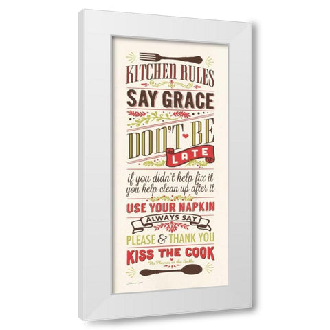 Kitchen Rules White Modern Wood Framed Art Print by Marrott, Stephanie