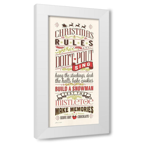 Christmas Rules White Modern Wood Framed Art Print by Marrott, Stephanie