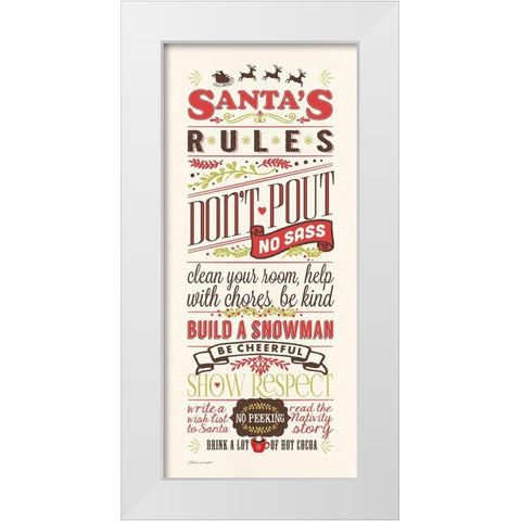 Santas Rules White Modern Wood Framed Art Print by Marrott, Stephanie