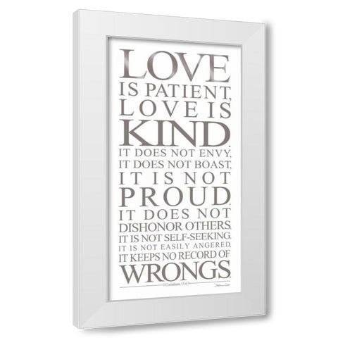 Love Is White Modern Wood Framed Art Print by Marrott, Stephanie