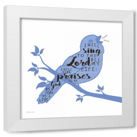 Sing White Modern Wood Framed Art Print by Marrott, Stephanie