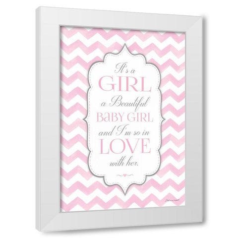 Baby Girl White Modern Wood Framed Art Print by Marrott, Stephanie