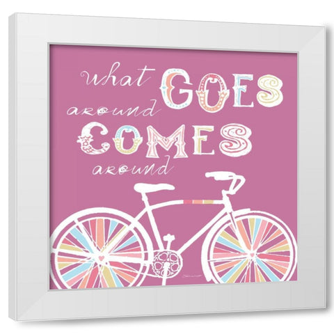Comes Around White Modern Wood Framed Art Print by Marrott, Stephanie