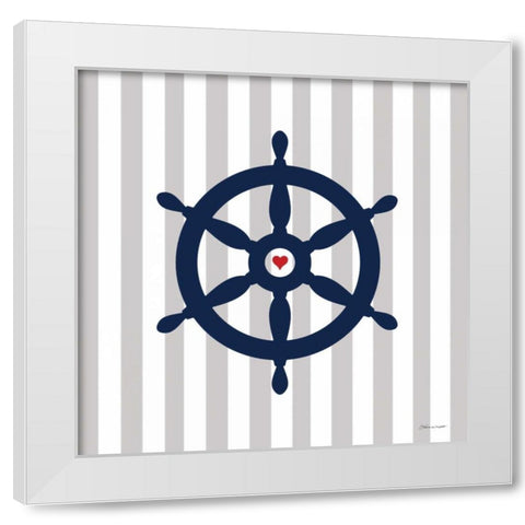 Ship Wheel White Modern Wood Framed Art Print by Marrott, Stephanie