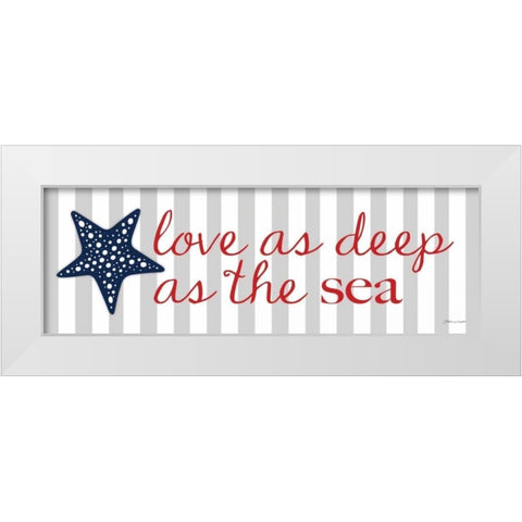 Love As Deep White Modern Wood Framed Art Print by Marrott, Stephanie