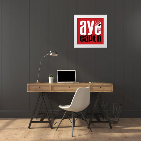 Aye Aye White Modern Wood Framed Art Print by Marrott, Stephanie