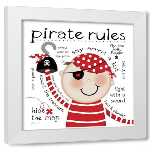 Pirate Rules White Modern Wood Framed Art Print by Marrott, Stephanie