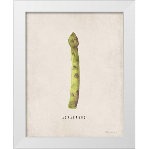 Asparagus White Modern Wood Framed Art Print by Marrott, Stephanie