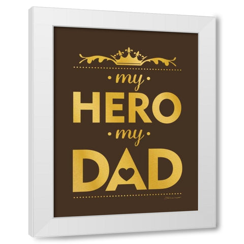 My Hero Gold White Modern Wood Framed Art Print by Marrott, Stephanie