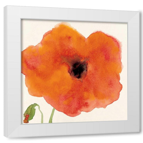 Poppy I White Modern Wood Framed Art Print by Marrott, Stephanie