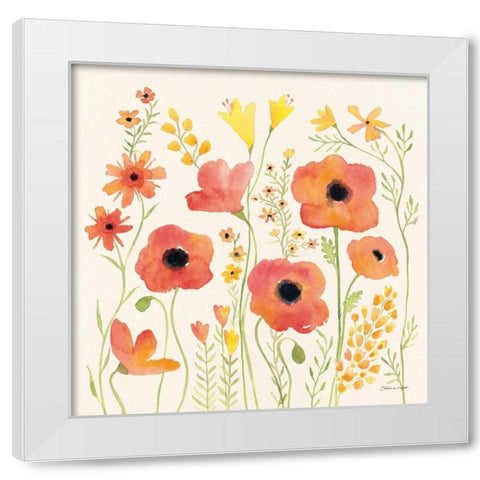 Confetti Garden White Modern Wood Framed Art Print by Marrott, Stephanie