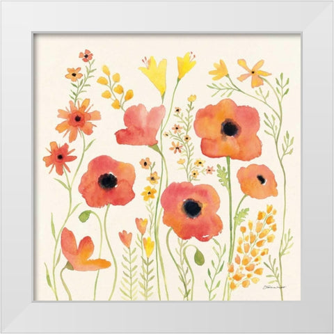 Confetti Garden White Modern Wood Framed Art Print by Marrott, Stephanie