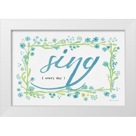 Sing White Modern Wood Framed Art Print by Marrott, Stephanie