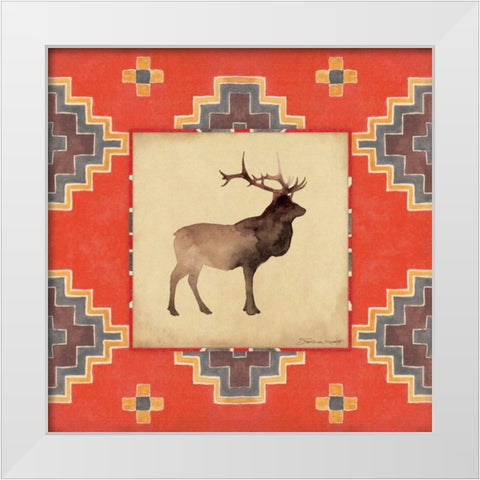 Elk Blanket White Modern Wood Framed Art Print by Marrott, Stephanie
