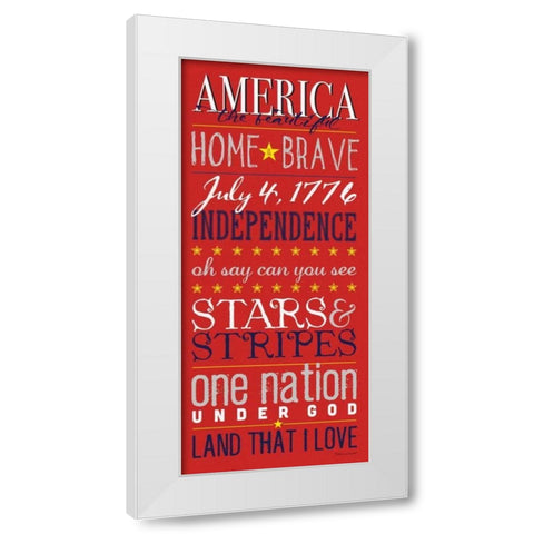 American Red White Modern Wood Framed Art Print by Marrott, Stephanie