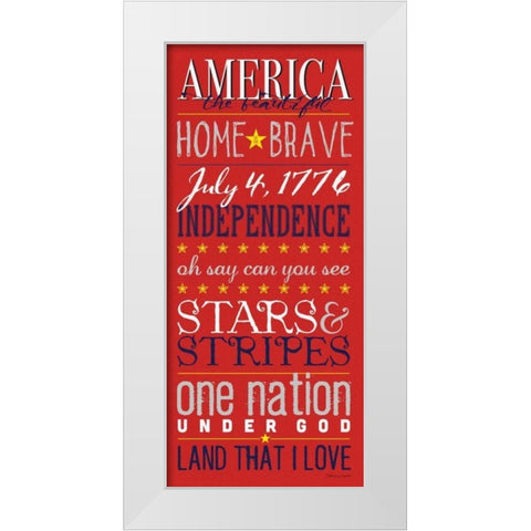 American Red White Modern Wood Framed Art Print by Marrott, Stephanie