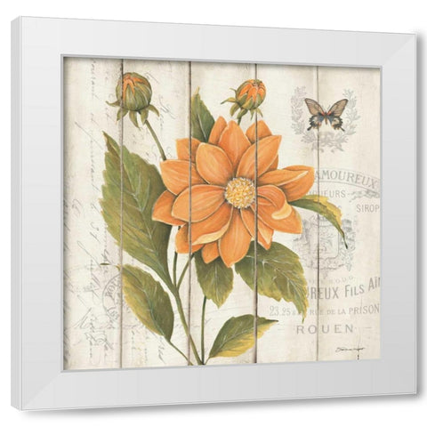 Victorian Dahlia White Modern Wood Framed Art Print by Marrott, Stephanie