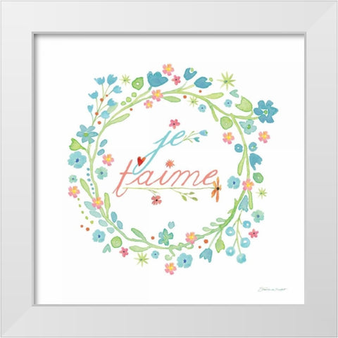Je Taime White Modern Wood Framed Art Print by Marrott, Stephanie