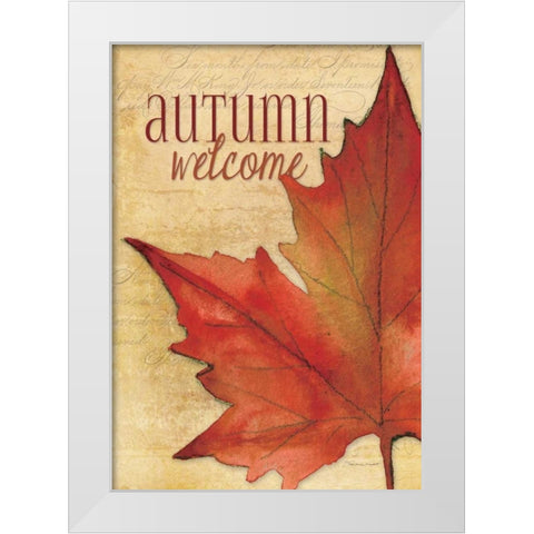 Autumn Welcome I  White Modern Wood Framed Art Print by Marrott, Stephanie