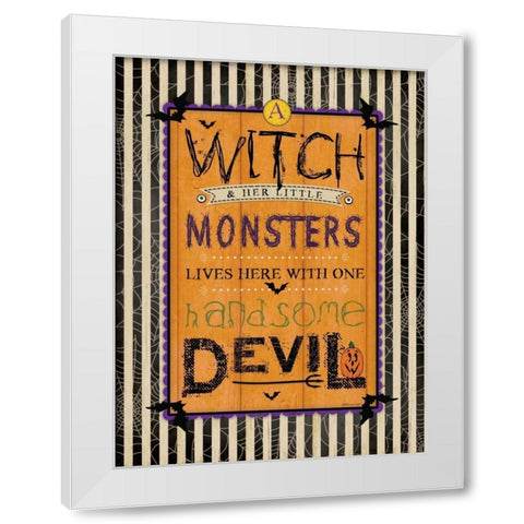 Handsome Devil White Modern Wood Framed Art Print by Marrott, Stephanie