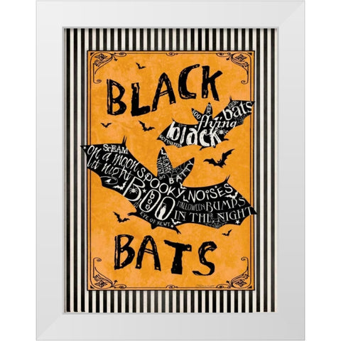 Black Bats II White Modern Wood Framed Art Print by Marrott, Stephanie