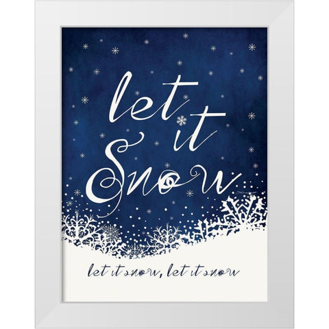 Let it Snow White Modern Wood Framed Art Print by Marrott, Stephanie