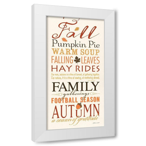 Fall White Modern Wood Framed Art Print by Marrott, Stephanie