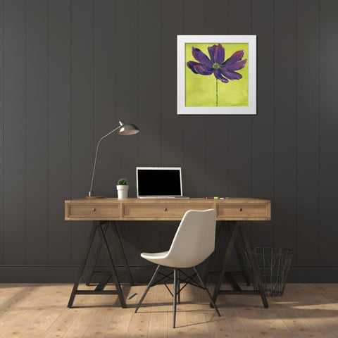 Purple Blooming I White Modern Wood Framed Art Print by Marrott, Stephanie