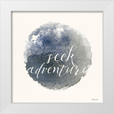 Seek Adventure White Modern Wood Framed Art Print by Marrott, Stephanie