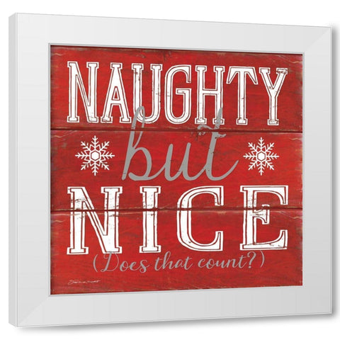 Naughty But Good White Modern Wood Framed Art Print by Marrott, Stephanie