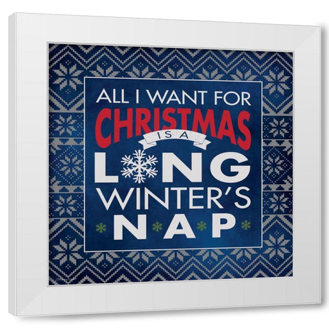 Winters Nap White Modern Wood Framed Art Print by Marrott, Stephanie