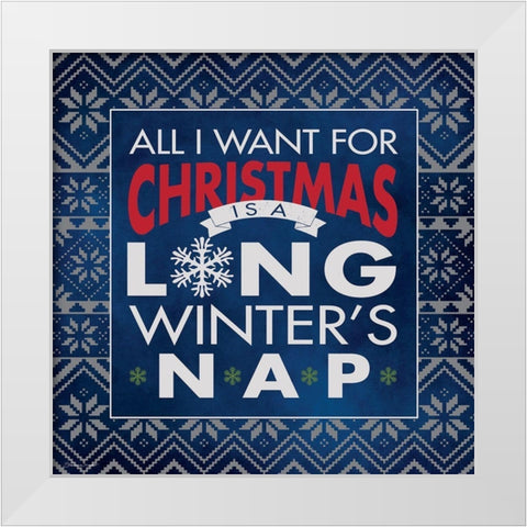 Winters Nap White Modern Wood Framed Art Print by Marrott, Stephanie