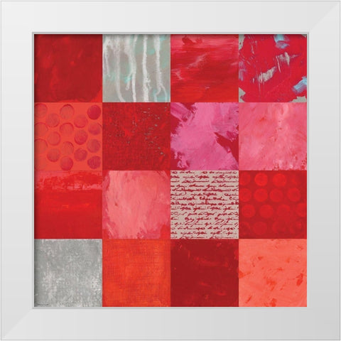 Textures In Red White Modern Wood Framed Art Print by Marrott, Stephanie