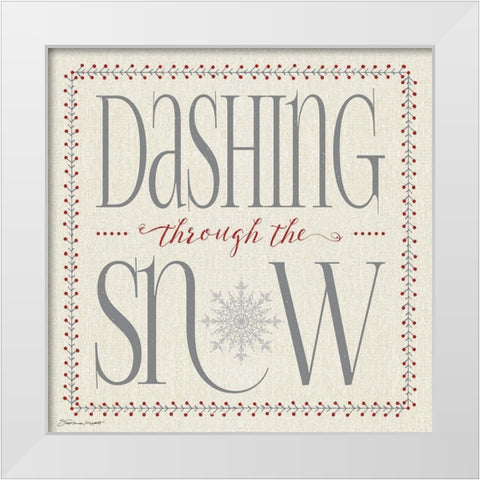 Dashing White Modern Wood Framed Art Print by Marrott, Stephanie