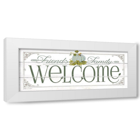 Autumn Welcome White Modern Wood Framed Art Print by Marrott, Stephanie