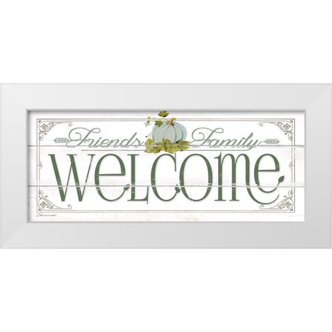 Autumn Welcome White Modern Wood Framed Art Print by Marrott, Stephanie