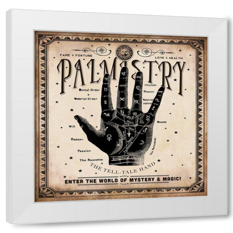 Palmistry White Modern Wood Framed Art Print by Marrott, Stephanie